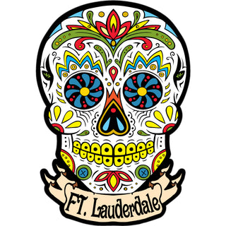 FT. LauderdaleSkull Bottom Banner Sticker