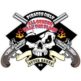 Outer Banks Pirates Only Sticker