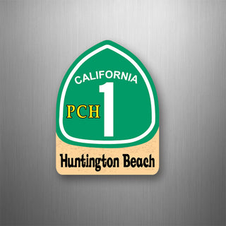 Huntington Beach CA PCH 1 Flower Sign Flexible Magnet