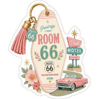 RETRO PINK MOTEL KEY R66 Sticker