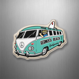 Hermosa Beach  California   Bus Corner View 3D Magnet