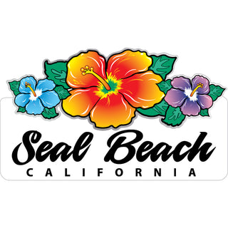 Seal Beach  California   Triple Hibiscus Sticker