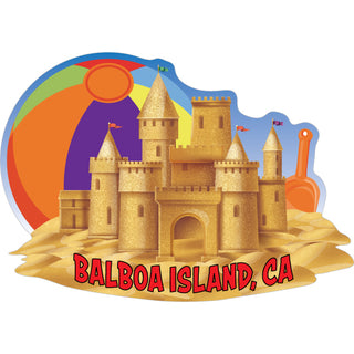 Balboa Island CA Sand Castle Sticker