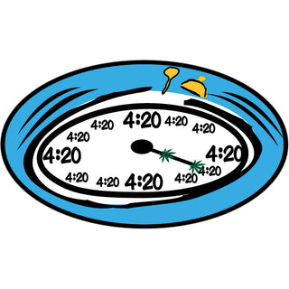 Novelty   420 Time Cartoon Clock Sticker