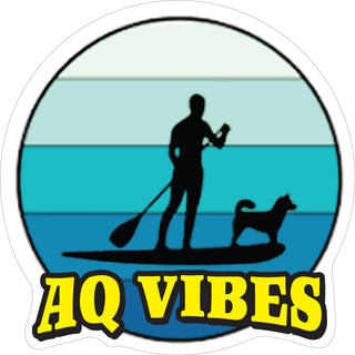 AQ VIBES SUP GUY AND DOG Sticker