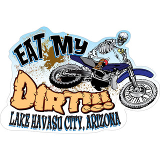 Lake Havasu City  Arizona   Eat My Dirt Skeleton on Bike Sticker