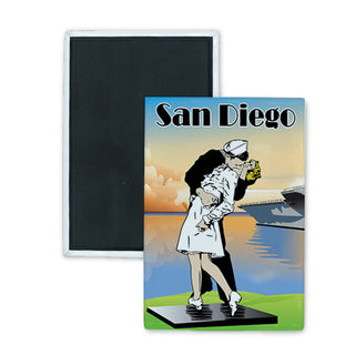 San Diego   Sailor Kiss Statue Rectangle Badge Magnet