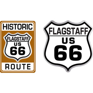 Flagstaff Arizona Rte 66 Brown Shields  Sticker