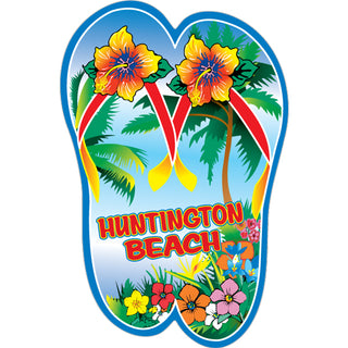 Huntington Beach   Flower Flip Flops Sticker