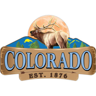 OK4 Colorado Elk in Mountains Sticker