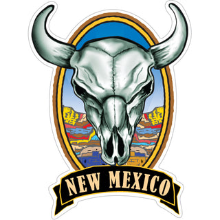 New Mexico   Desert Scene Steer Skull Sticker