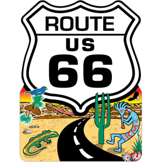 Route 66   White Desert Road Shield Sticker