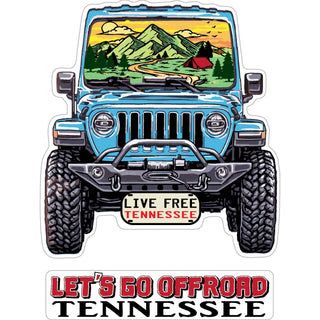Tennessee Live Free Jeep Offroad 2Up Sticker