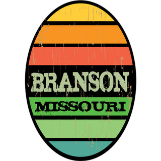 OK4 Branson MO Vertical Oval with Stripes Plain (00792) Sticker