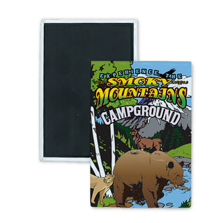 Smoky Mountains Campground   Great Outdoors Spring (8 1158 1064) Rectangle Badge Magnet