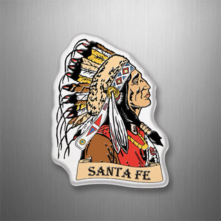 Santa Fe   Native American Chief Side View 3D Magnet