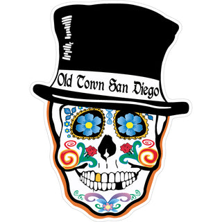 Old Town San Diego   Top Hat Sugar Skull Sticker