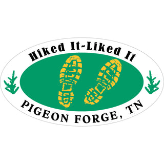Pigeon Forge  TN   Hiked It Liked It Green Oval Sticker