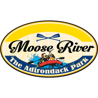 Moose River The Adirondack Park   Whitewater Rafting Oval Sticker