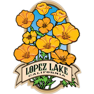 OK4 Lopez Lake CA Golden Poppies Vertical Sticker