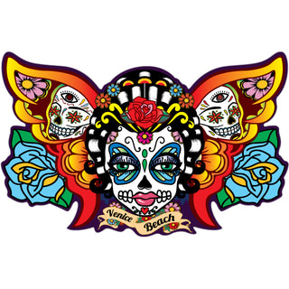Venice Beach  Katrina Skull Butterfly Sticker