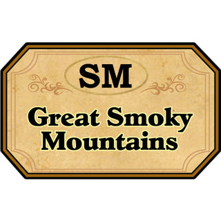 Great Smoky Mountains   Brown Cut Corners Sign with Small Euro Oval Sticker