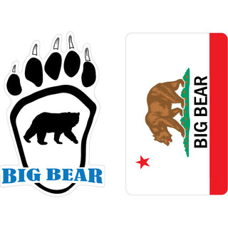 Big Bear   Bear Paw & California Flag Sticker