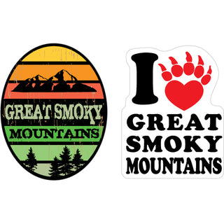 OK4 Great Smoky Mountains Mountain Stripe & Heart Paw Sticker