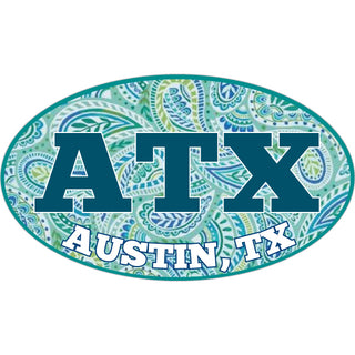 Austin  TX   Paisley Filled Euro Sticker
