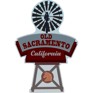 Old Sacramento Windmill with Horse Sticker