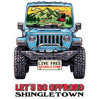 Shingletown   Live Free license plate off road jeep Sticker