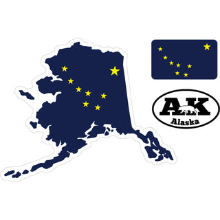 Alaska Flag Map Cutout Sticker