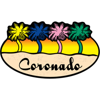 Coronado  CA   4 Colored Palm Trees Sticker