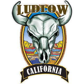Ludlow California   Desert Scene Steer Skull Sticker