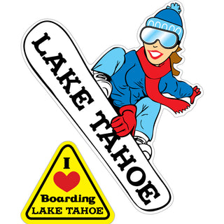 Lake Tahoe   Snowboarder Female Sticker