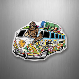 Lake Arrowhead  California Bigfoot Driving Hippie Bus 3D Magnet