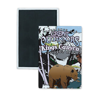 Kings Canyon National Park   Great Outdoors Winter Version Rectangle Badge Magnet