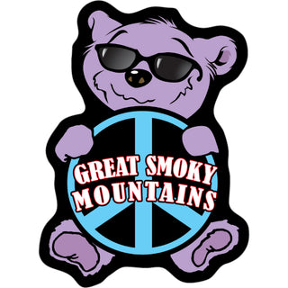 Great Smoky Mountains   Bear Holding Peace Sign Sticker
