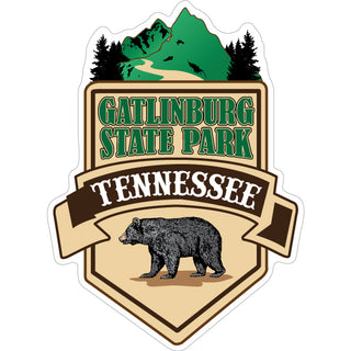 OK4 Gatlinburg TN Emerald Vertical Sign   Business Card Sized Sticker Sticker