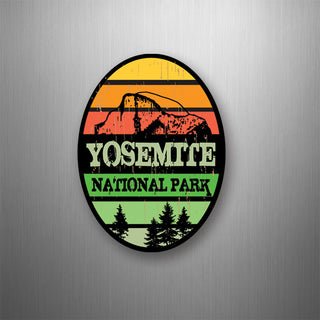 Yosemite National Park Striped Vertical Oval Flexible Magnet
