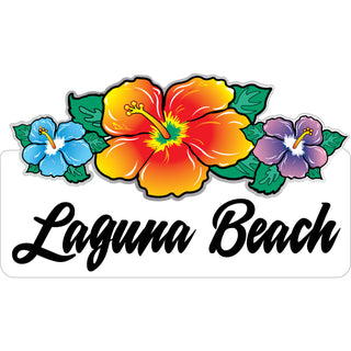 Laguna Beach   Triple Hisbiscus Sticker