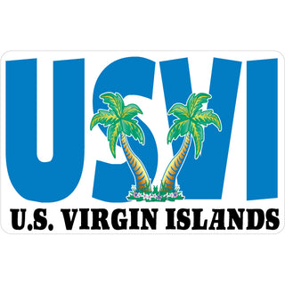 USVI Fat Letters Palms Sticker