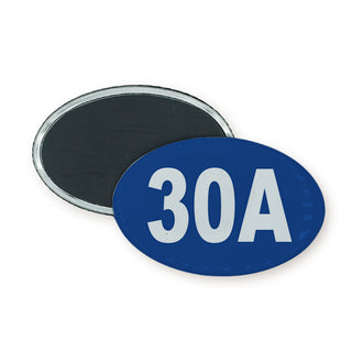 30A   White and Royal Blue Euro Oval Oval Badge Magnet