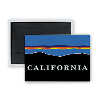 California   Stylized Sunset Rectangle Badge Magnet
