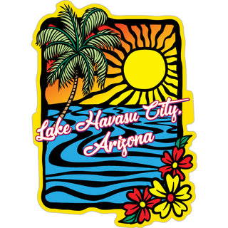 Lake Havasu City  Arizona   Abstract Sunset Flowers Sticker