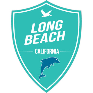 OK4 Long Beach Teal Shield with Dolphin small Sticker