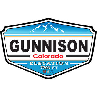 Gunnison Colorado Blue Elevation Shield Sticker