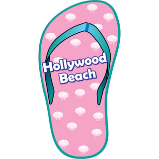 OK4 Hollywood Beach FL Pink Flip Flops w Shells Sticker