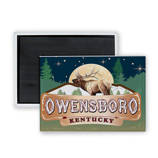 Owensboro  KY   Elk Winter Sign Rectangle Badge Magnet