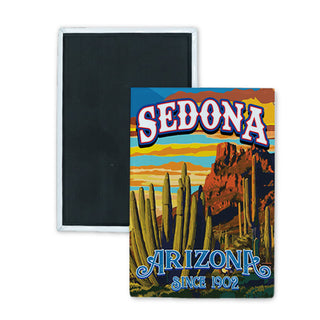 Sedona Arizona Desert Scene 1902 Rectangle Badge Magnet